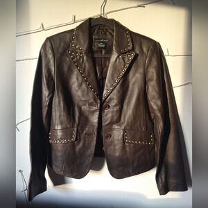 Vintage Willi Smith 100% Soft Lamb Leather Jacket Biker Grunge 90s Y2K